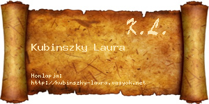 Kubinszky Laura névjegykártya